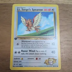 Lt. Surge's Spearow 83/132 Common Gym Heroes Pokemon 1st Edition - Image 1