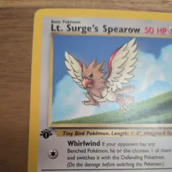 Lt. Surge's Spearow 83/132 Common Gym Heroes Pokemon 1st Edition - Image 3