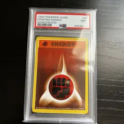 Pokemon 1999 Base Set Shadowless Fighting Energy 97/102 English PSA 9 Regular - Image 1