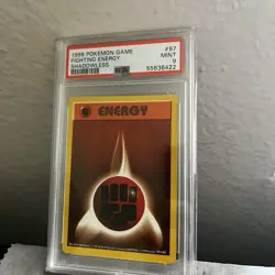 Pokemon 1999 Base Set Shadowless Fighting Energy 97/102 English PSA 9 Regular - Image 3