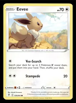 Eevee Evolving Skies 125/203 Pokemon TCG NM 2021 - Image 1