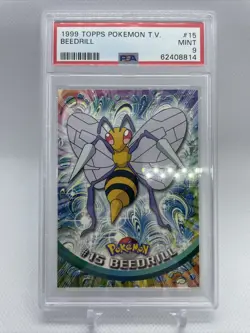 1999 Pokemon Topps TV Animation Series 1 #15 Beedrill PSA 9 MINT - Image 3