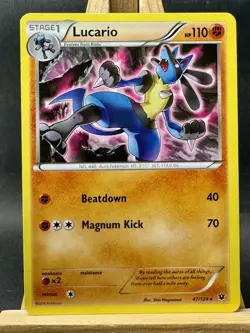 Lucario (47) Rare Pokemon Trading Card Game XY - Fates Collide 47/124 LP - Image 1