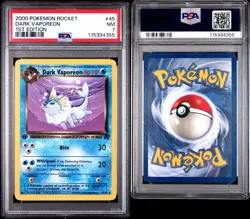 2000 Pokemon Rocket Dark Vaporeon 1st Edition PSA 7 - Image 3