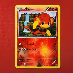 5-08-13 PWE pokemon unplayed 2011 black & white 21/114 pansear reverse holo - Image 1