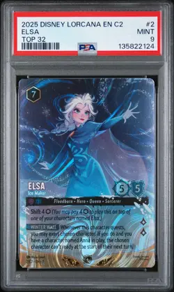 2025 DISNEY LORCANA EN C2-LORCANA CHALLENGE PROMO TOP 32 ELSA - ICE MAKER PSA 9 - Image 1