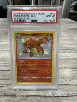 2019 POKEMON SUN & MOON HIDDEN FATES #SV7 CHARMELEON-HOLO PSA 10 - Image 1