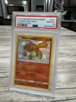 2019 POKEMON SUN & MOON HIDDEN FATES #SV7 CHARMELEON-HOLO PSA 10 - Image 2