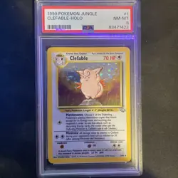 1999 Pokemon Jungle Clefable Holo PSA 8 NM-MT 1/64 Rare - Image 1