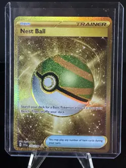 Pokemon TCG Nest Ball Scarlet & Violet Trainer Card Gold Rare, Base Set, 255/198 - Image 1