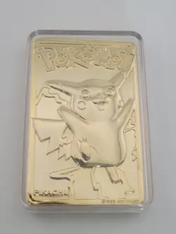 Pokemon 1999 Gold Plated 23K Pikachu & Poliwhirl Trading Card Burger King Promo - Image 3