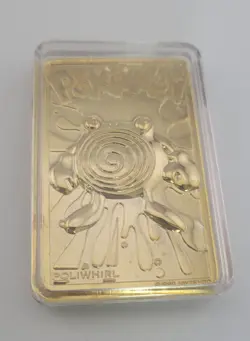 Pokemon 1999 Gold Plated 23K Pikachu & Poliwhirl Trading Card Burger King Promo - Image 4