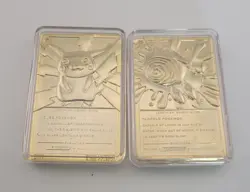 Pokemon 1999 Gold Plated 23K Pikachu & Poliwhirl Trading Card Burger King Promo - Image 5