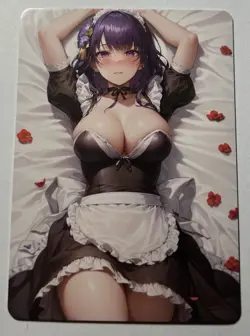 SEXY HEROINE WAIFU Raiden Shogun GENSHIN IMPACT ACG PREMIUM HOLOFOIL CARD NM - Image 2