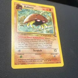 Pokemon Card Kabuto W Stamp Stamped WOTC Promo, Fossil, 50/62, LP (C) - Image 3