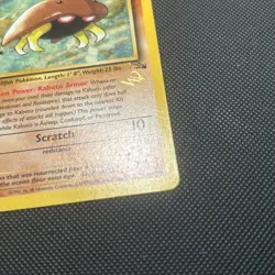 Pokemon Card Kabuto W Stamp Stamped WOTC Promo, Fossil, 50/62, LP (C) - Image 4