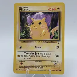 Pikachu 87/130 - Common - Base Set 2 - Vintage WOTC Pokemon Card - LP - Image 1