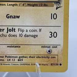 Pikachu 87/130 - Common - Base Set 2 - Vintage WOTC Pokemon Card - LP - Image 5