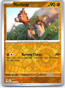 Mudbray 107/182 Common Destined Rivals Pokemon Reverse Holo Near Mint - Image 1