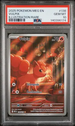 2025 POKEMON MEG EN-MEGA EVOLUTION ILLUSTRATION RARE #138 VULPIX PSA 10 - Image 1
