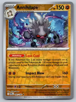 Annihilape 092/182 Rare Destined Rivals Pokemon Reverse Holo Near Mint - Image 1