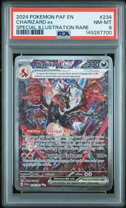 2024 POKEMON PAF EN-PALDEAN FATES SPECIAL ILLUSTRATION RARE CHARIZARD EX PSA 8 - Image 1