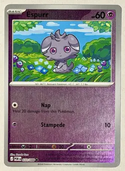 Pokemon TCG: Espurr 033/088 C 2026 Perfect Order ME03:POR Reverse Holo - Image 1