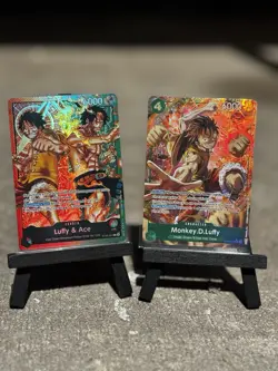 One Piece Luffy & Ace ST30-001 L & Monkey.D.Luffy ST30-012 SR Alternate Art - Image 1