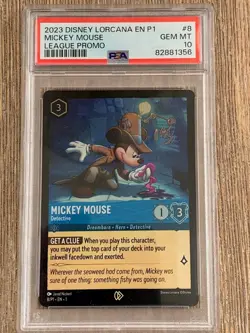 Disney Lorcana Mickey Mouse Detective League Promo PSA 10 - Image 1