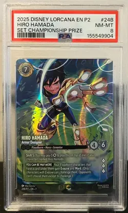 DISNEY LORCANA EN P2 HIRO HAMADA - ARMOR DESIGNER (SET CHAMPIONSHIP) PSA 8 - Image 1