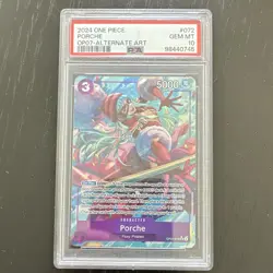 Bandai One Piece Card Game Porche OP07-072 Parallel Foil Super Rare PSA 10 2024 - Image 1