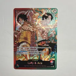 Bandai One Piece Card Game Luffy & Ace Leader ST30-001 Holo English. IN HAND - Image 1