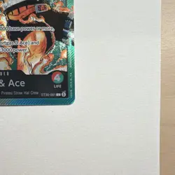 Bandai One Piece Card Game Luffy & Ace Leader ST30-001 Holo English. IN HAND - Image 4