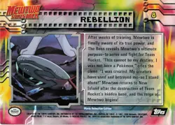Pokemon Topps #8 Rebellion Mewtwo Strikes Back Movie Card Black Label Armored - Image 2