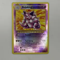 POKEMON NIDOKING 45/108 RARE REVERSE HOLOFOIL EVOLUTIONS NM CARD - Image 1