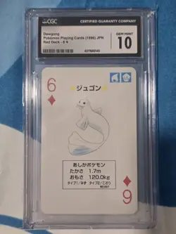 1996 Pokemon Red Playing Card Deck Dewgong 6 Of Diamonds CGC Gem 10 - Image 1
