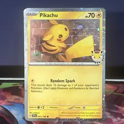 Pikachu 051/162 Temporal Forces - 2026 Pokemon Day Promo - Cosmos Holo SWIRL NM - Image 1