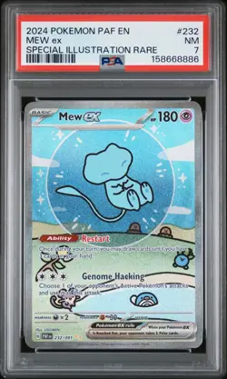 2024 POKEMON PAF EN-PALDEAN FATES SPECIAL ILLUSTRATION RARE #232 MEW EX PSA 7 - Image 1