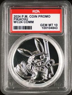 Scuba Pikachu PSA 10 Pokemon World Championships Commemorative Metal Coin 2024 - Image 1