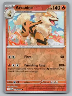 Arcanine 028/182 Uncommon Destined Rivals Pokemon Reverse Holo NM/M - Image 1