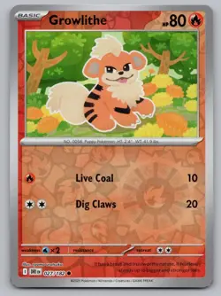 Growlithe 027/182 Common Destined Rivals Pokemon Reverse Holo NM/M - Image 1