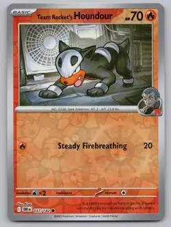 Team Rocket's Houndour 037/182 Common Destined Rivals Pokemon Reverse Holo NM/M - Image 1