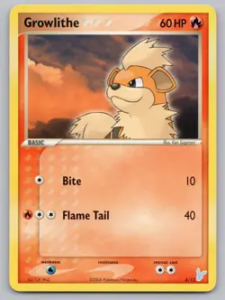 Growlithe 4/12 EX Trainer Kit 2 Minun Pokemon Lightly Played - Image 1