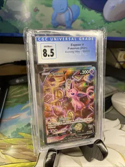 Pokemon Evolving Skies Alt Art Full Holo Ultra Rare Espeon v #180 CGC 8.5 - Image 2