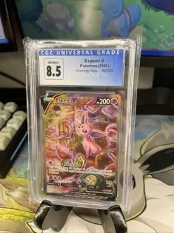 Pokemon Evolving Skies Alt Art Full Holo Ultra Rare Espeon v #180 CGC 8.5 - Image 3