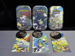 3 EMPTY Pokemon TCG Galar Pals Mini Tins - NO PACKS Scorbunny Grookey Yamper - Image 1