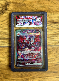 Pokemon TCG Charizard EX 349/190 SAR Shiny Treasure SV4A 2023 ACE 10 - Image 1