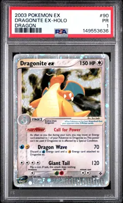 SWIRL PSA 1 PR 2003 Pokemon EX Dragon Dragonite EX Holo Foil 90/97 - Image 1