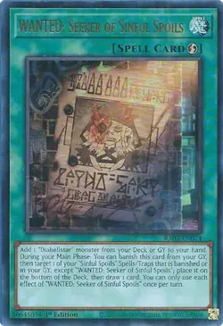 Yu-Gi-Oh! TCG RA03-EN074 WANTED: Seeker of Sinful Spoils (UR) Ultra Rare NM - Image 1