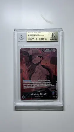 Bandai One Piece CCG Monkey.D.Luffy Leader 25th Alt Art BGS 10 EB02-010 - Image 1